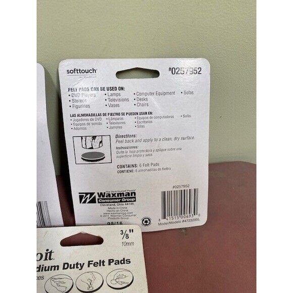 152 Mixed Sizes Lot Brown Felt Pads Round Self-Stick Soft Touch Waxman Do-It - Picture 5 of 7